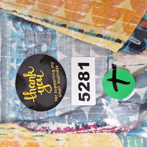 Vatpave Multicolor Striped Short Sleeve Retro Boho Button Down Shirt Size M - Picture 10 of 10